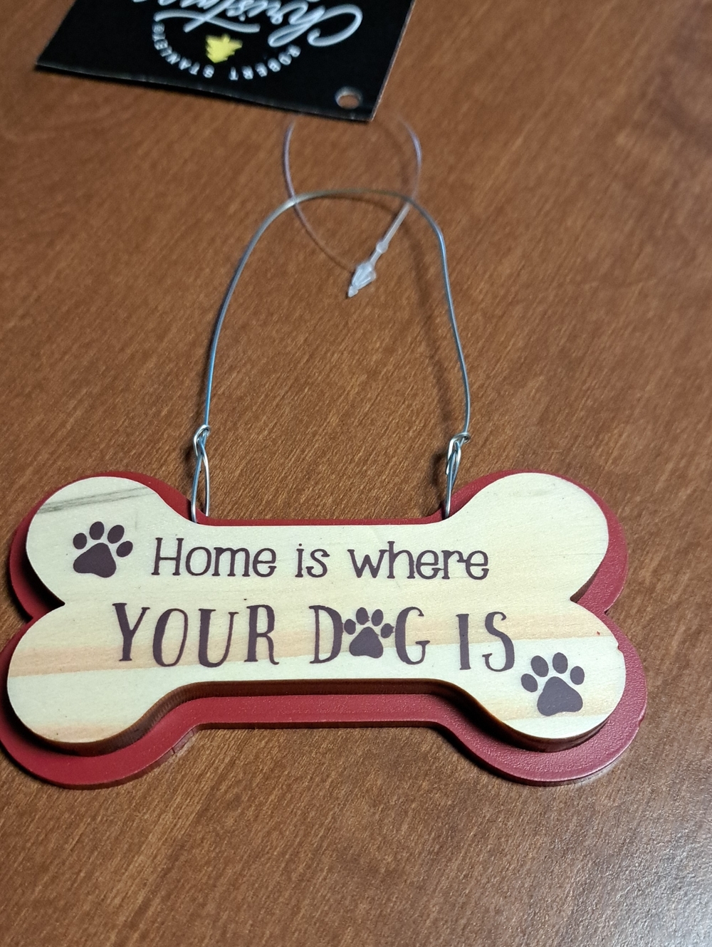 Home Is Where Your Dog Is Bone Wall Sign - Red